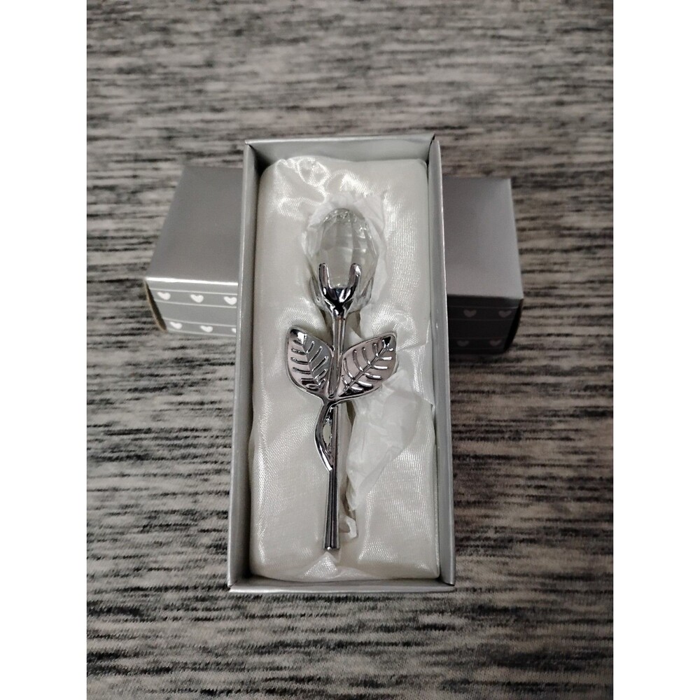 Choice Crystal Rose Clear Decoration Chrome Stem Wedding Party Favor Trinket